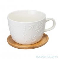 Чайная пара lefard flowers story с дерев. блюдцем 450 мл / 363078