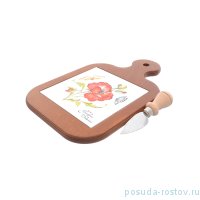 Разделочная доска 31 х 20 см с ножом &quot;Artigianato ceramico /Ботанический сад&quot; / 228255