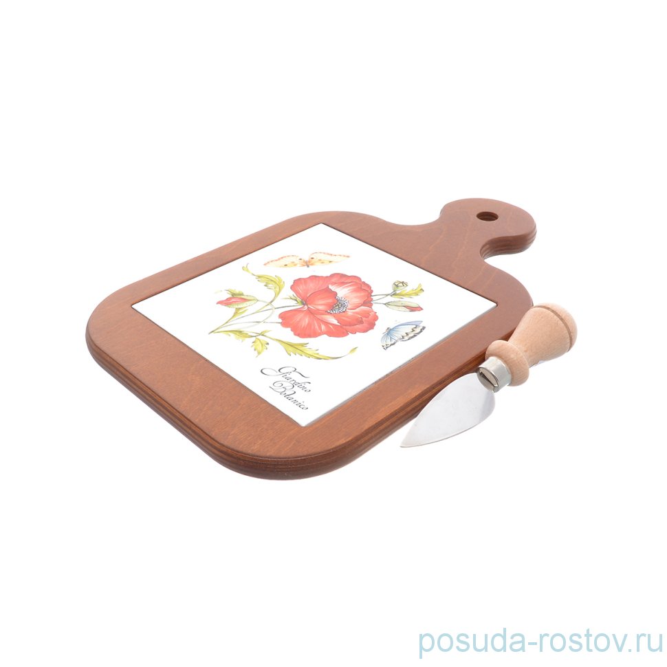 Разделочная доска 31 х 20 см с ножом "Artigianato ceramico /Ботанический сад" / 228255