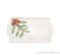 Поднос 37 х 21 см прямоугольный с двумя ручками &quot;christmas world /christmas tree&quot; / 270997
