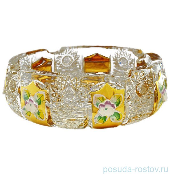 Пепельница 12,8 см "Хрусталь с золотом" / 034986