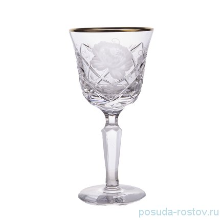 Бокалы для белого вина 190 мл 6 шт &quot;Роза /Золотой кант&quot; / 159625