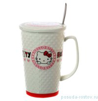 Кружка 400 мл с крышкой и ложкой &quot;Hello Kitty&quot; / 140354