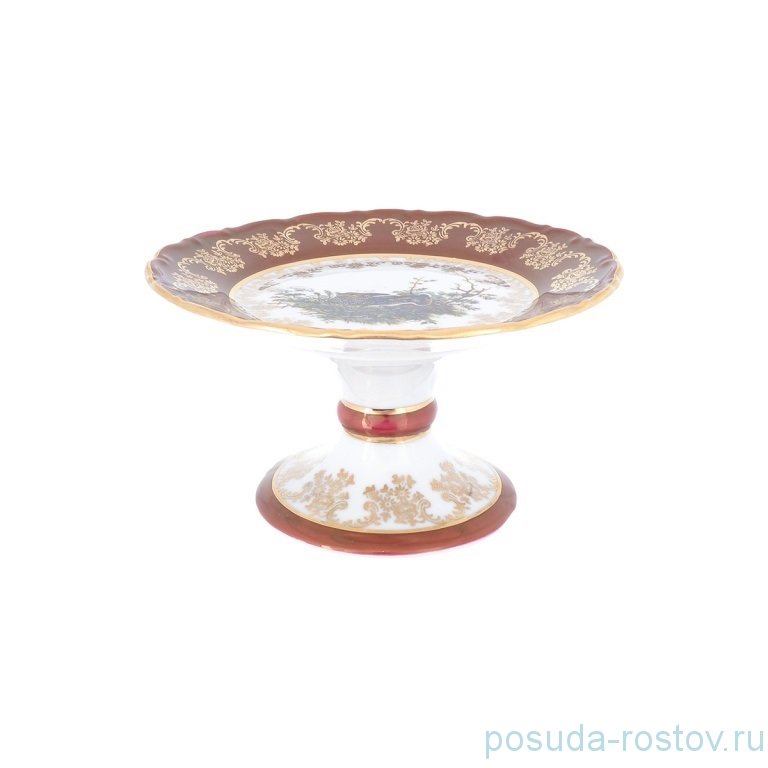 Ваза для конфет 17 см н/н "Корона /Охота красная" / 062097