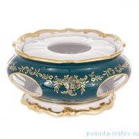 Подогрев для чайника 15 см &quot;Ювел /Зелёный с золотым узором&quot;  / 206578