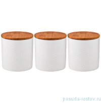 Набор ёмкостей для сыпучих продуктов 10 х 10 х 11 см 3 шт 500 мл белые &quot;Agness&quot; 2 / 191606
