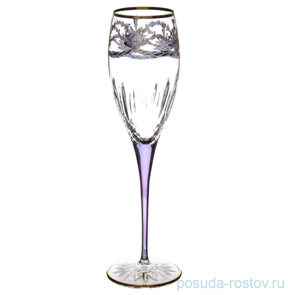 Бокалы для шампанского 280 мл 6 шт "Timon /Violet /Gold" / 284827