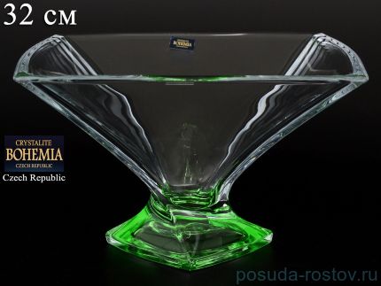 Ваза для фруктов 32 см н/н &quot;Квадро /Зелёное дно&quot; / 080391