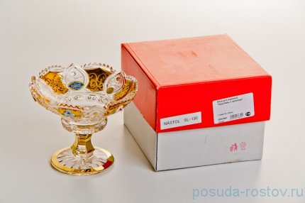 Вазочка 13 см н/н &quot;Хрусталь с золотом&quot; / 043935