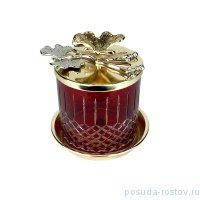 Банка для сыпучих продуктов 10 х 10 см красная &quot;Бабочка /Золото&quot; / 247278