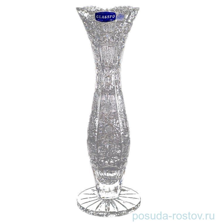 Ваза для цветов 29 см "Glasspo /Хрусталь резной" / 064478