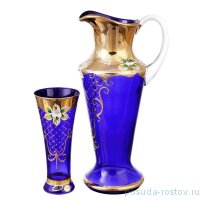Набор для воды 7 предметов (кувшин 1,5 л + 6 стаканов) &quot;Иксовка /Лепка синяя&quot; SC / 159888