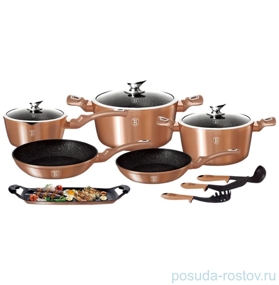 Набор посуды 12 + 2 предмета "Rose Gold Collection" / 134447