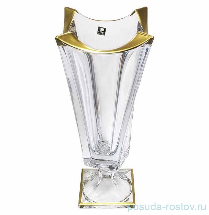 Ваза для цветов 39 см н/н "Квадрон /Матовое золото" AS Crystal  / 342616