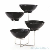 Стойка металлическая для выкладки + четыре салатника,40*40*44 см,  P.L.--Hotelware / 367941