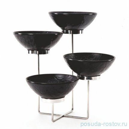 Стойка металлическая для выкладки + четыре салатника,40*40*44 см,  P.L.--Hotelware / 367941