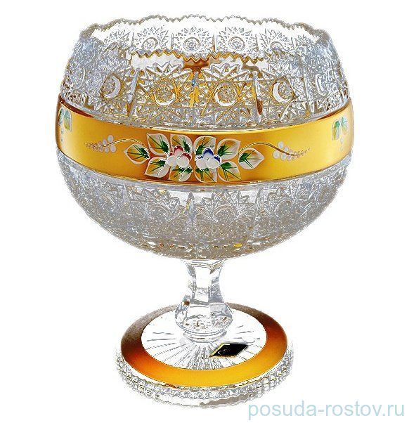 Ваза для конфет 20 см н/н "Хрусталь с золотом" / 064852