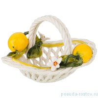 Корзинка 24 х 19 х 14 см овальная с ручкой &quot;Лимоны&quot; / 209606