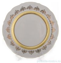 Блюдо 32 см круглое &quot;Мария-Тереза /Белая /Золотой орнамент с лентой&quot; / 103886