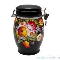 Банка для сыпучих продуктов 11,5 х 17,5 см с зажимом 900 мл &quot;Хохлома&quot; / 278511