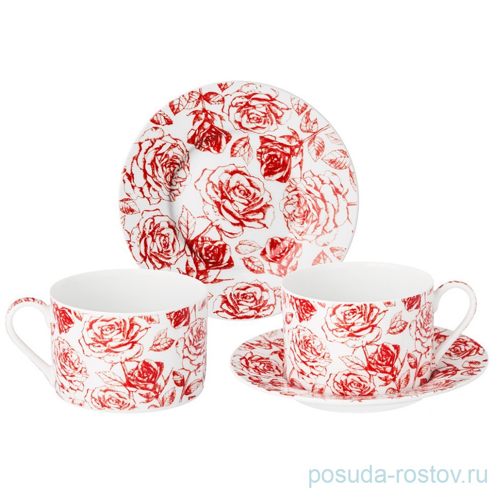 Набор чайных пар 200 мл 2 шт "Roses" / 332604