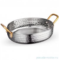 Сковородка 16 x 13 x 3.8 см овальная мини с 2-мя ручками для подачи &quot;Hammered&quot; / 370385