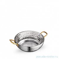 Сковородка 16 x 5.5 см глубокая круглая мини с 2-мя ручками для подачи &quot;Hammered&quot;  / 370327