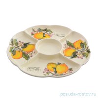 Менажница 34,5 см 5-ти секционная &quot;Artigianato ceramico /Лимоны&quot; / 156789