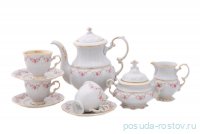 Кофейный сервиз на 6 персон 15 предметов (150 мл) &quot;Соната /Розовый цветок&quot;  / 085489