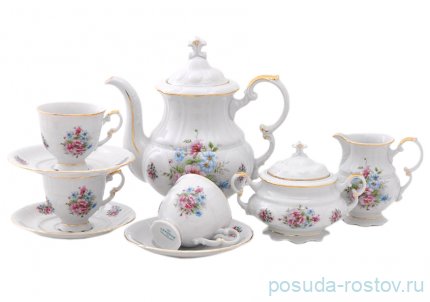 Кофейный сервиз на 6 персон 15 предметов &quot;Соната /Цветы&quot; / 027935