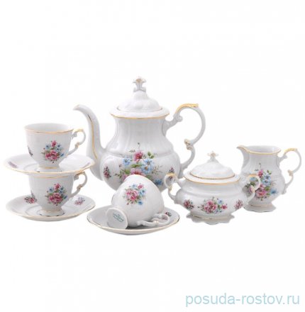 Кофейный сервиз на 6 персон 15 предметов &quot;Соната /Цветы&quot; / 027935