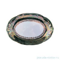 Блюдо 33 см овальное &quot;Фредерика /Золотые листики на зелёном&quot; / 053085