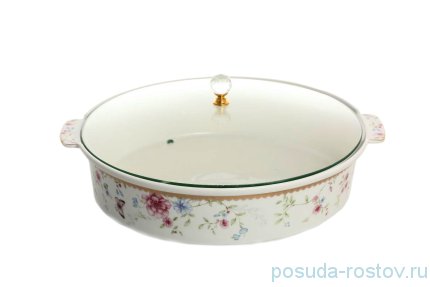 Блюдо для запекания 32 см с крышкой &quot;Цветы и бабочка&quot; / 140004