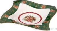 Блюдо 26 х 26 х 4 см квадратное зелёное &quot;christmas collection /подарок&quot; / 192368