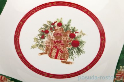 Блюдо 26 х 26 х 4 см квадратное зелёное &quot;christmas collection /подарок&quot; / 192368