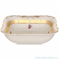 Салатник 21 см квадратный &quot;Аляска /Цветы /Золотая лента /СК&quot; / 313569