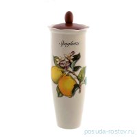 Банка для сыпучих продуктов 34 см с деревянной крышкой Спагетти &quot;Artigianato ceramico /Лимоны&quot; / 060064