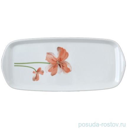Поднос 35 см прямоугольный &quot;Леон /Красные маки&quot; / 057070