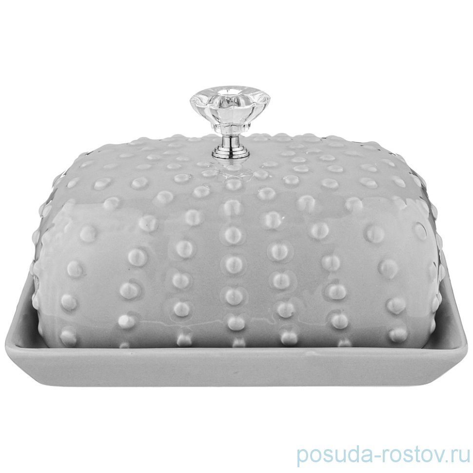 Маслёнка 16 х 13 см серая "crystal" / 256888