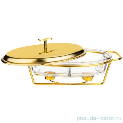 Мармит 2 отсека 2,6 л овальный gold Agness / 336648