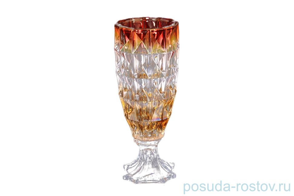 Ваза для цветов 28 см н/н "Диаманд /Пикалино /янтарно-красная" R-G / 124680