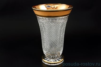Ваза для цветов 30 см н/н &quot;Хрусталь /Матовая полоса с золотом&quot; / 110085