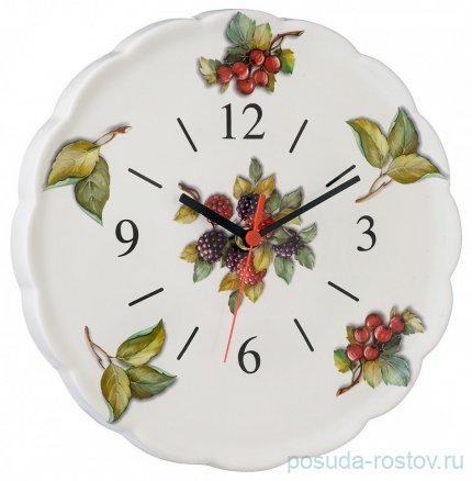 Часы настенные 29,5 см &quot;Artigianato ceramico /Лесные ягоды&quot; / 243595