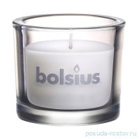 Свеча 8 х 9,2 см в стекле белая &quot;Classic /Bolsius&quot; (время горения 29 ч) / 278258