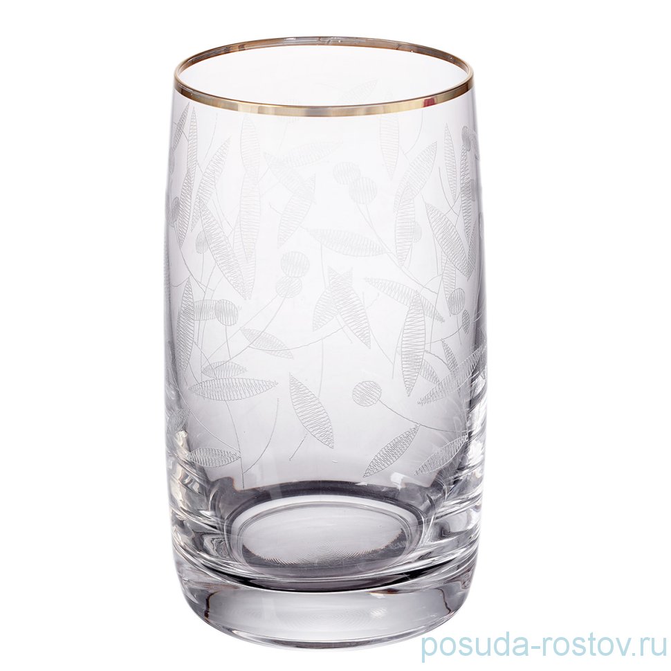 Стаканы для воды 250 мл 6 шт "Идеал /Веточки с бутонами /золото" V-D / 210296
