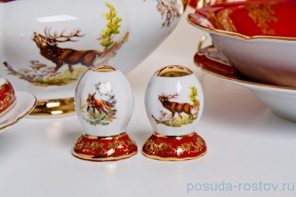 Столовый сервиз на 6 персон 27 предметов &quot;Мария /Охота красная&quot; / 038624