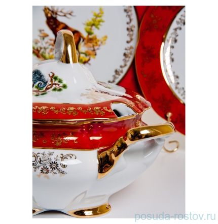 Столовый сервиз на 6 персон 27 предметов &quot;Мария /Охота красная&quot; / 038624