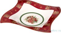 Блюдо 26 х 26 х 4 см квадратное красное &quot;christmas collection /подарок&quot; / 192369