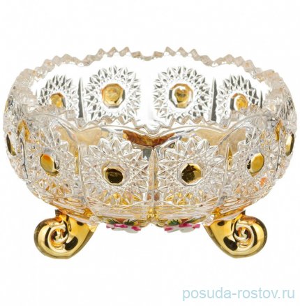 Конфетница 11 см на 3-х ножках &quot;LEFARD GOLD GLASS&quot; / 187578