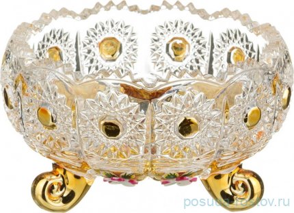 Конфетница 11 см на 3-х ножках &quot;LEFARD GOLD GLASS&quot; / 187578